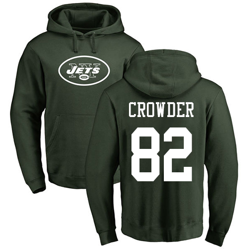 New York Jets Men Green Jamison Crowder Name and Number Logo NFL Football #82 Pullover Hoodie Sweatshirts->nfl t-shirts->Sports Accessory